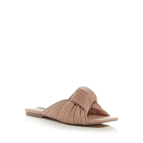STEVE MADDEN Womens Brown Ruched Mentor Square Toe Slip On Slide Sandals 6.5 M - Picture 1 of 4